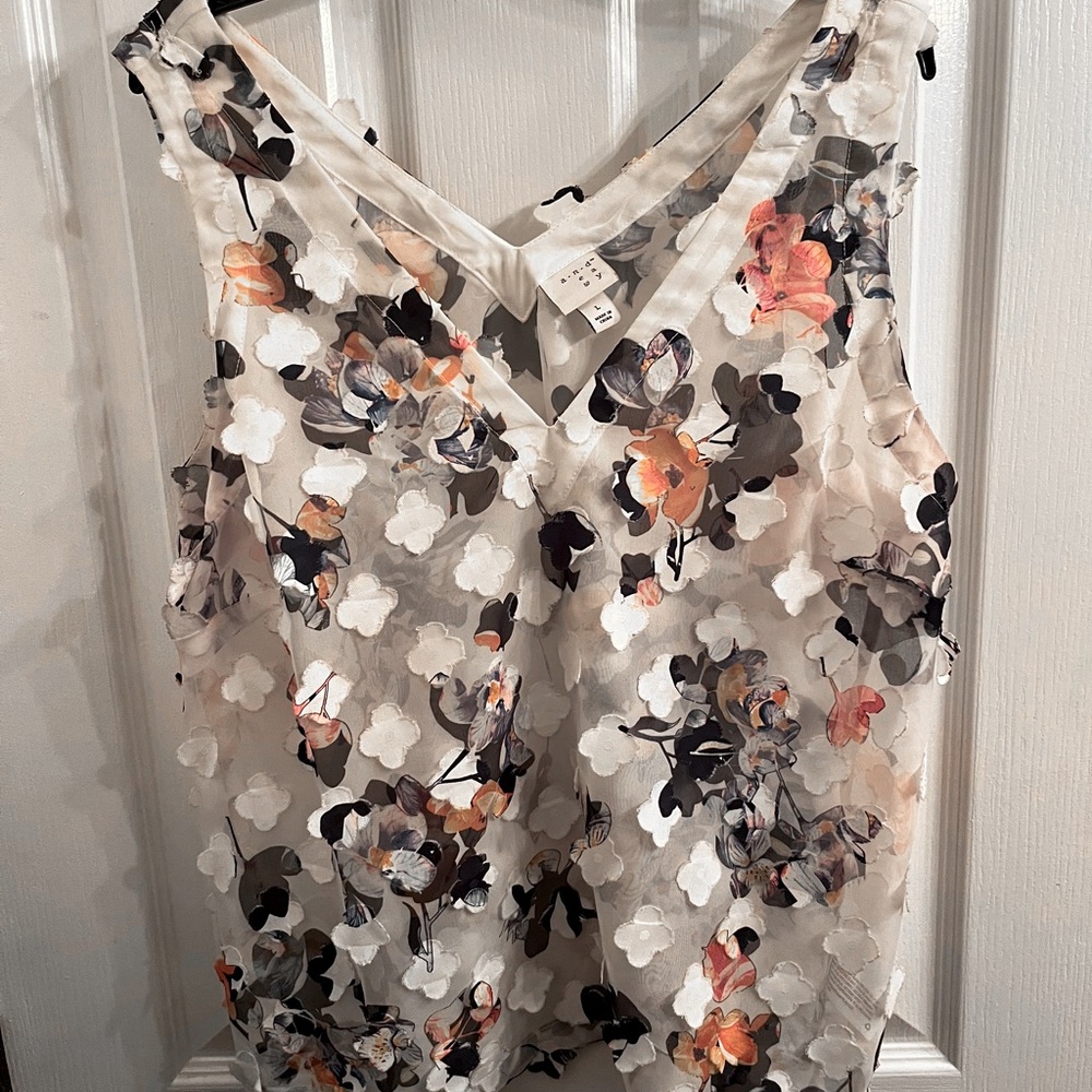 Sheer, Floral Tank Size Large